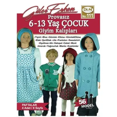 Güler Erkan Kalıpları, 6-13 Yaş Çocuk Giyim Modelleri No:111