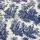 Duck Kumaş, Kırık Beyaz Üzeri Saks Mavisi Fransız Köylüleri Desenli Kumaş, 180cm En